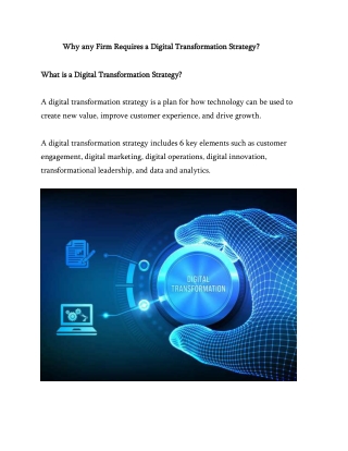 Why any Firm Requires a Digital Transformation Strategy.docx