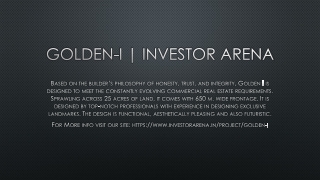 Golden-I | Investor Arena