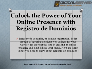 Unlock the Power of Your Online Presence with Registro de Dominios