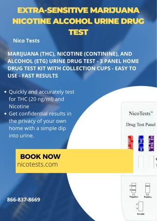 Extra-Sensitive Marijuana Nicotine Alcohol Urine Drug Test