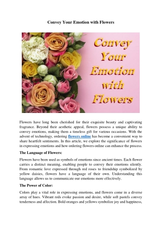 Convey Your Emotion with Flowers