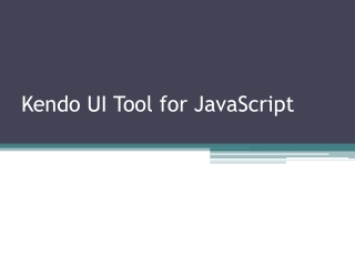 Kendo UI Tool for JavaScript