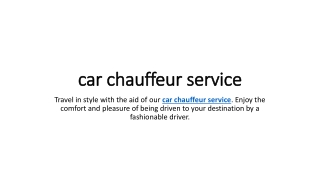 car chauffeur service