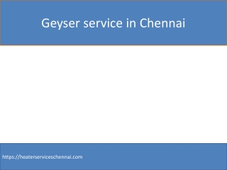 Water Heater Service in Chennai