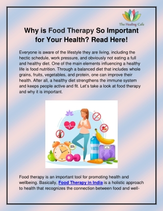 Food Therapy in India