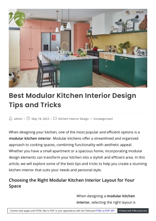 Discover the Best Modular Kitchen Interior Design