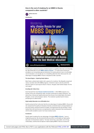 How is the cost of studying for an MBBS in Russia compared to other countries?