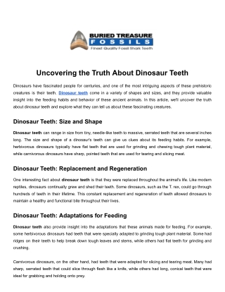 Uncovering the Truth About Dinosaur Teeth.docx