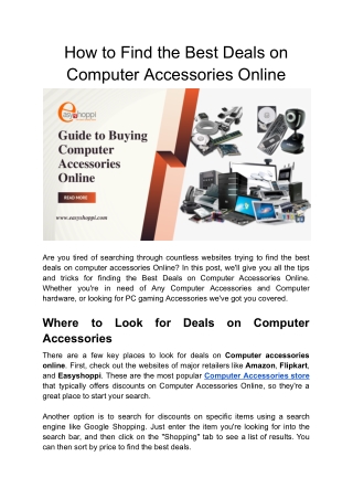 Guide to Buying Computer Accessories Online