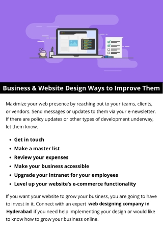 Business & Website Design Ways to Improve Them