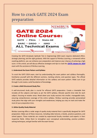 How to crack GATE 2024 Exam preparation