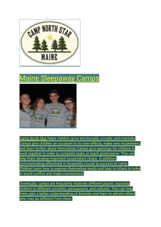 Maine Sleepaway Camps