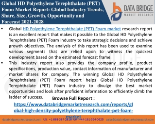 HD Polyethylene Terephthalate (PET) Foam Market-Chemical Material