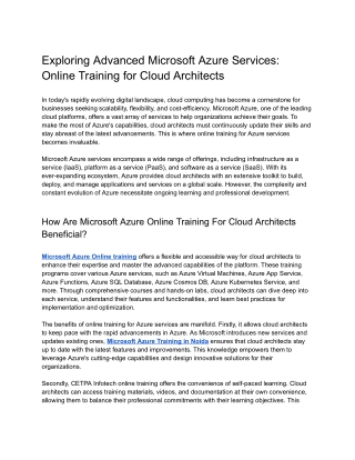 Exploring Advanced Azure Services_ Online Training for Cloud Architects - Google Docs