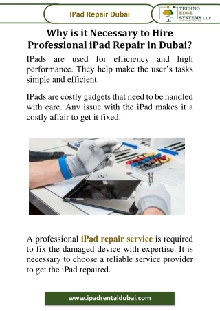 Why is it Necessary to Hire Professional iPad Repair in Dubai?