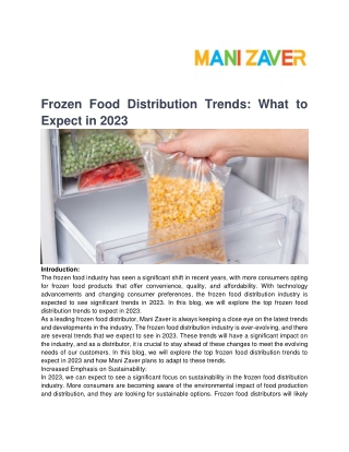 Frozen Food Distribution Trends: What to Expect in 2023