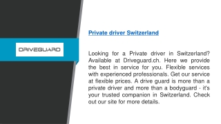 Private Driver in Lucerne | Driveguard.ch