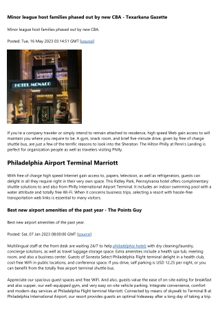 Philadelphia Hotels With Cost-free Airport Terminal Shuttle Bus & Senior Discoun