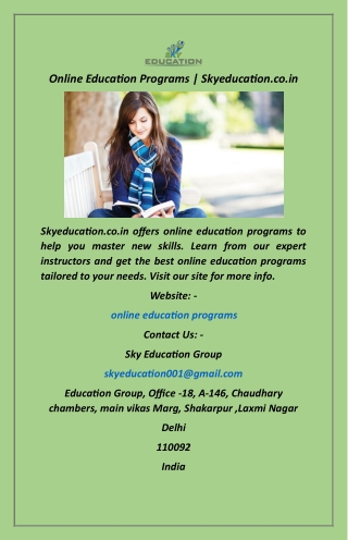 Online Education Programs  Skyeducation.co.in