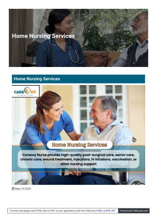 Home Nursing Services in Navi Mumbai | CareOxy Professional Care