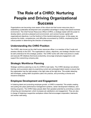 The Role of a CHRO_ Nurturing People and Driving Organizational Success