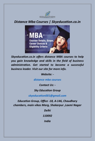 Distance Mba Courses  Skyeducation.co.in