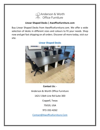 Linear Shaped Desks | Awofficefurniture.com