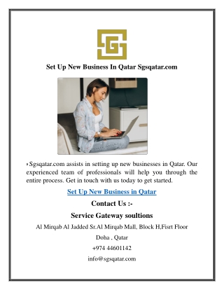 Set Up New Business In Qatar Sgsqatar