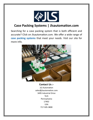 Case Packing Systems | Jlsautomation.com