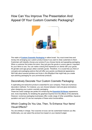 How Can You Improve The Presentation And Appeal Of Your Custom Cosmetic Packaging_