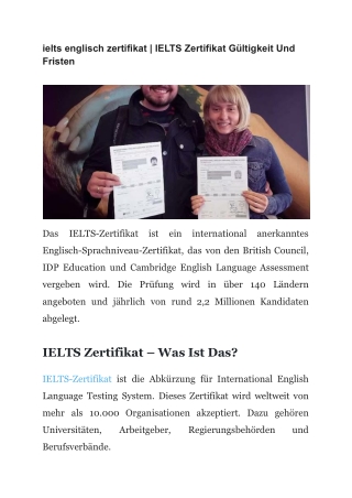 ielts englisch zertifikat _ IELTS Zertifikat Gültigkeit Und Fristen