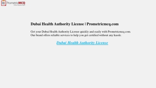 Dubai Health Authority License  Prometricmcq.com