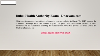 Dubai Health Authority Exam Dhaexam.com