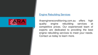 Engine Rebuilding Services Araenginereconditioning.com.au