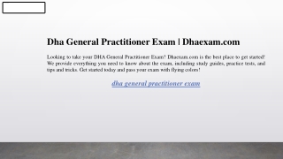 Dha General Practitioner Exam  Dhaexam.com