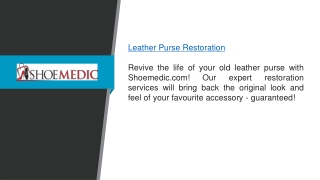 Leather Purse Restoration  Shoemedic.com