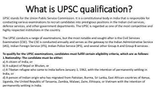 What is UPSC qualification