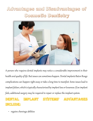 Advantages and Disadvantages of Cosmetic Dentistry