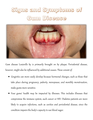 Signs and Symptoms of Gum Disease