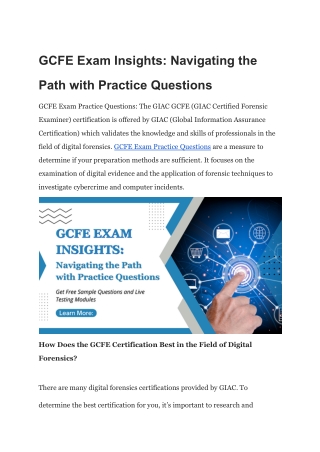 GCFE Exam Insights_ Navigating the Path with Practice Questions