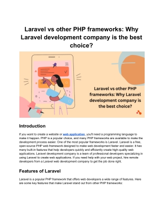 Laravel vs other PHP frameworks: Why Laravel development company is the best cho