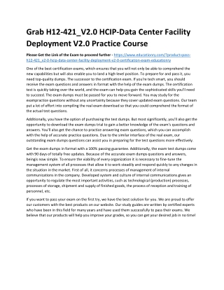 H12-421_V2.0 HCIP-Data Center Facility Deployment V2.0