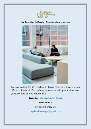 Life Coaching In Russia  Psychicvisionarygu.com