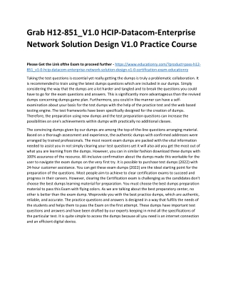 H12-851_V1.0 HCIP-Datacom-Enterprise Network Solution Design V1.0