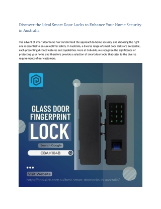 Discover the Ideal Smart Door Locks to Enhance Your Home Security