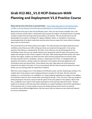 H12-861_V1.0 HCIP-Datacom-WAN Planning and Deployment V1.0