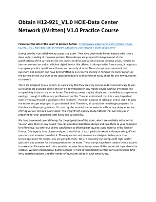 H12-921_V1.0 HCIE-Data Center Network (Written) V1.0