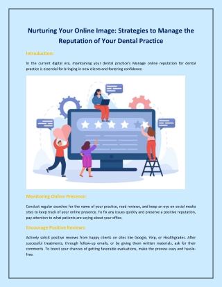 Nurturing Your Online Image: Strategies to Manage the Reputation of Your Dental