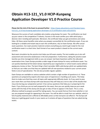 H13-121_V1.0 HCIP-Kunpeng Application Developer V1.0