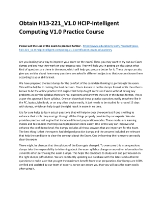 H13-221_V1.0 HCIP-Intelligent Computing V1.0